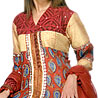Block Print Anarkali Style Suit