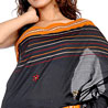 Black Handloom Cotton Hand Embroiderd Saree