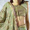 Olive Green Color Saree Shimmer Georgette