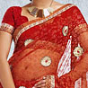 Dark Red Color Saree on Brasso Georgette