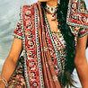 Beige and Maroon Color Lehnga Choli Shimmer Georgette