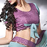Light Sky Blue Color Saree on Faux Georgette