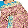 Dark Magenta and Firozi Color Saree on Brocade Silk