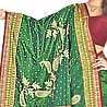 Green and Maroon Color Saree on Pure Silk