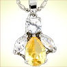Crystal Pendant in Silver