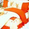Cotton Satin 4 pieces Embroidered Bedsheet Set