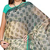 Tissue Silk Hand block printed Saree