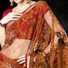 Maroon Saree with Hand Embroidery