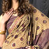 Purple Beige Saree with Sequins Embroidery