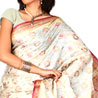Designer off White Silk Saree with Zari Weave