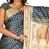 Exotic Black Pure Silk Saree Zari Polka Dots All Over