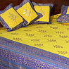 Gold Print Double Bed Sheet Set