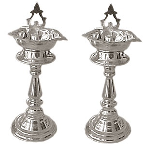 Two Silver Diyas