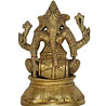 Aesthetic Brass Ganesha Playing Tabla